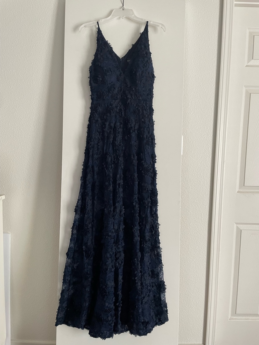 XSCAPE Navy Blue Gown Dress Evening/Prom Special Event Lined Lace